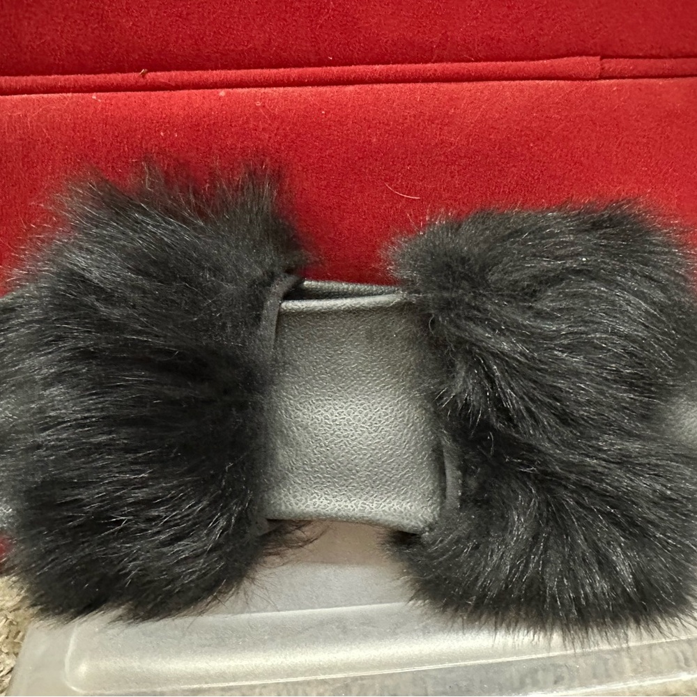 UGG Royale Black Fur Cuff Mules